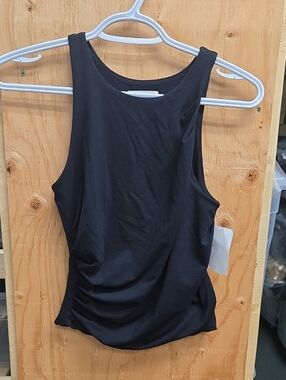 Open Edit Size XS Black Ruched Tank Top